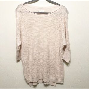 Lou & Grey Cream Mixed Texture Knit Sweater